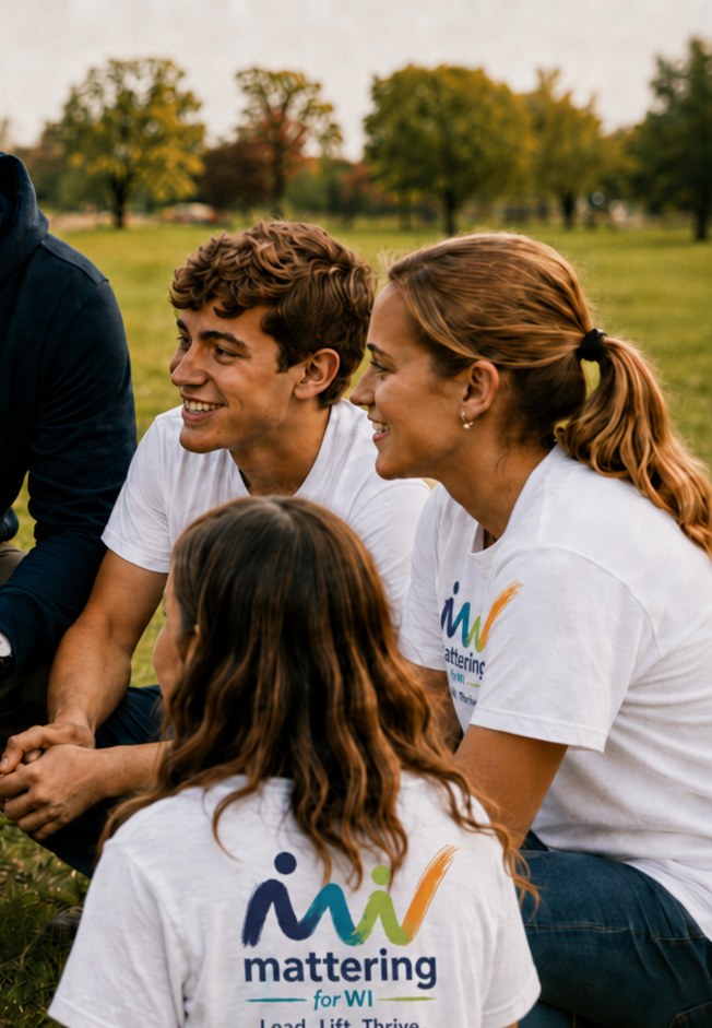 A mentor working with young people
